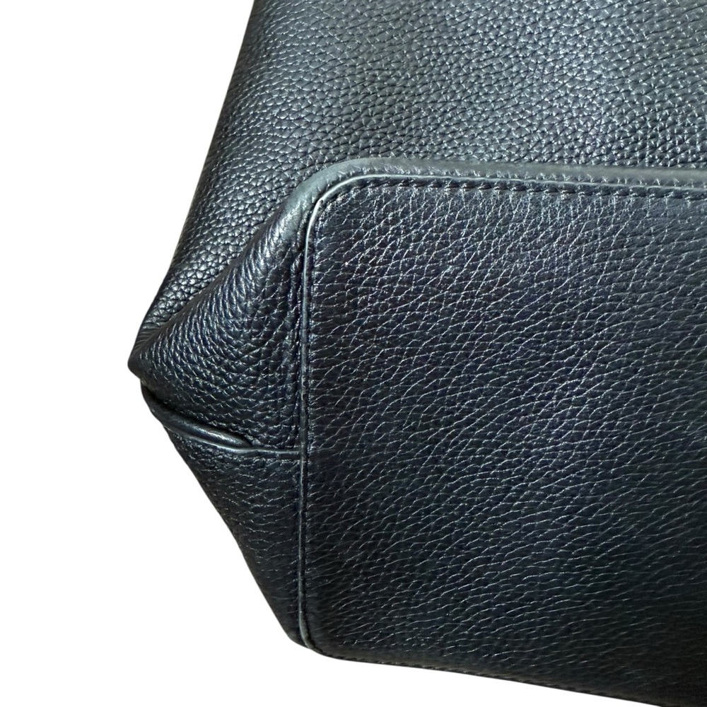 Tory Burch Perry Tote Pebbled Black Leather Gold - Picture 3 of 15